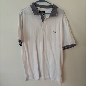 nordstrom rodd & gunn white and navy blue polo short sleeve shirt